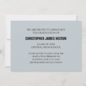 フォトレタリングブルーの卒業式 招待状 (裏面)