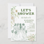 フォトレッツシャワーエリザベスパンパスブライダルシャワー 招待状 (正面)