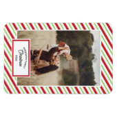 フォトレッドおよびグリーンの対角線ストライプ1 マグネット (横)