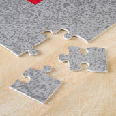 フォトレッドカラースプラッシュデイジーの追加カスタム ジグソーパズル (側面)