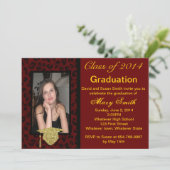 フォトレッドヒョウ卒業招待状 招待状 (スタンド正面)