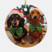 フォトレッドファームトラッククリスマスウォーター色 セラミックオーナメント (裏面)