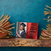 フォトレッドメタリック白金ゴールド卒業記念 フォトプラーク (側面)