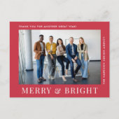 フォトレッドモダンビジネス企業のクリスマス シーズンポストカード (正面)