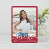 フォトレッドモダン卒業式オープンハウス招待状 案内状 (スタンド正面)