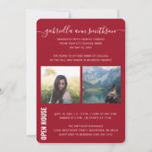 フォトレッドモダン卒業式オープンハウス招待状 案内状 (裏面)