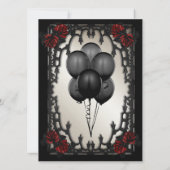 フォトレッドローズゴシックSweet 16アイアンゲート金ゴールド 招待状 (裏面)