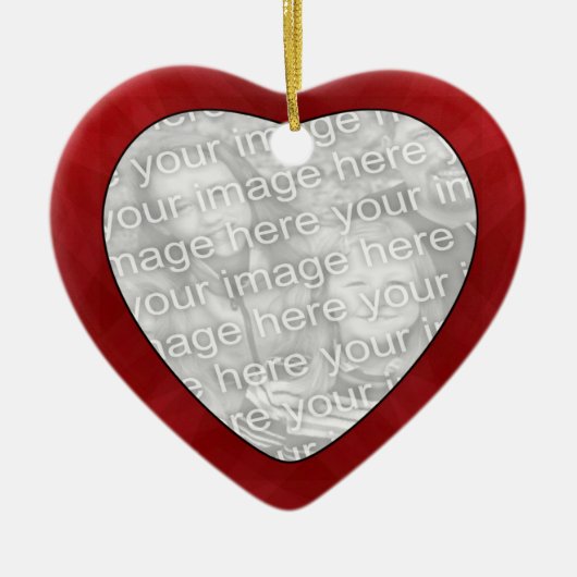 フォトレッド質感の追加ハートオーナメント セラミックオーナメント (正面)