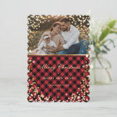 フォトレッド金ゴールドプレイドメリークリスマスと新年 シーズンカード (スタンド正面)