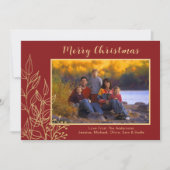 フォトレッド金ゴールドメリークリスマスホリデーフォトカード シーズンカード (正面)