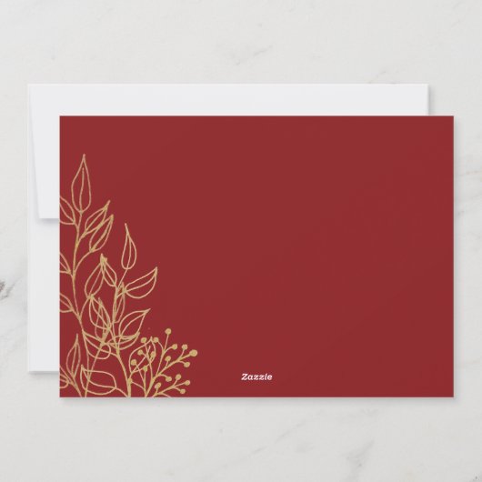 フォトレッド金ゴールドメリークリスマスホリデーフォトカード シーズンカード (裏面)