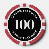 フォトレッド100ナンバー ポーカーチップ (正面)
