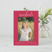 フォトレッド&ホワイト卒業パーティー 招待状 (スタンド正面)