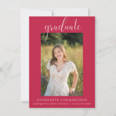 フォトレッド&ホワイト卒業パーティー 招待状 (正面)