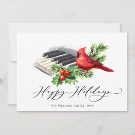 フォトレッド（鳥）ショウジョウコウカンチョウバードクリスマスグリーティング シーズンカード