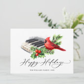 フォトレッド（鳥）ショウジョウコウカンチョウバードクリスマスグリーティング シーズンカード (スタンド正面)