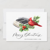 フォトレッド(鳥)ショウジョウコウカンチョウバードクリスマスグリーティング シーズンカード (正面)