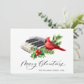 フォトレッド(鳥)ショウジョウコウカンチョウバードクリスマスグリーティング シーズンカード (スタンド正面)