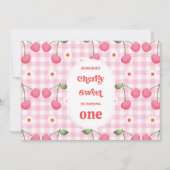 フォトレッドSomeoneさくらんぼスウィート誕生日招待状 招待状 (裏面)