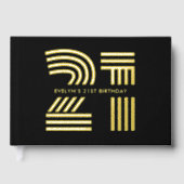 フォトレトロエレガントブラック誕生日 ゲストブック (正面)