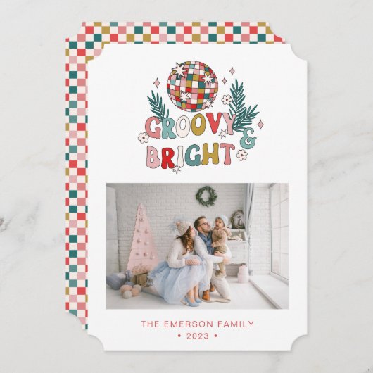 フォトレトロクリスマスカード シーズンカード (正面/裏面)