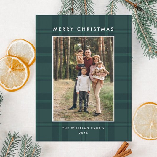 フォトレトロクリスマスプレッドグリーティングホリデー ポストカード