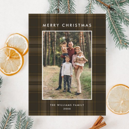 フォトレトロクリスマスプレッドグリーティングホリデー ポストカード