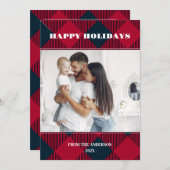 フォトレトロクリスマスプレッドグリーティングホリデー 招待状 (正面/裏面)