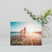 フォトレトロスクリプトハッピーハヌカー 箔シーズンポストカード (立ち正面)