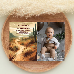 フォトレトロデザートサボテン1歳 招待状