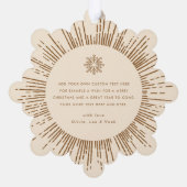 フォトレトロ日が差すことクリームスノーフレーククリスマス オーナメントカード (裏面)