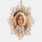 フォトレトロ日が差すことクリームスノーフレーククリスマス オーナメントカード (左)