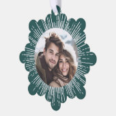 フォトレトロ日が差すことパイングリーンクリスマス オーナメントカード (左)