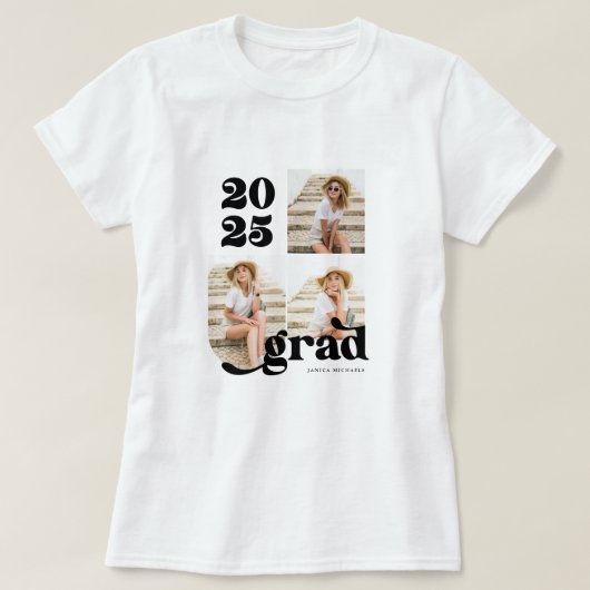 フォトレトロ3人2022年卒業 Tシャツ (デザイン正面)