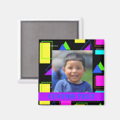 フォトレトロ80Sネオンフルオロカラー幾何学形状 マグネット (正面/裏面)