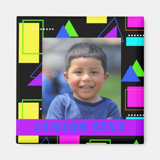 フォトレトロ80Sネオンフルオロカラー幾何学形状 マグネット (正面)