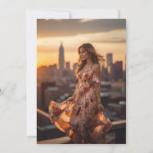 フォトレトロGroovy 70をテーマにした卒業 招待状 (裏面)