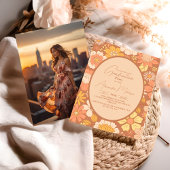 フォトレトロGroovy 70をテーマにした卒業 招待状