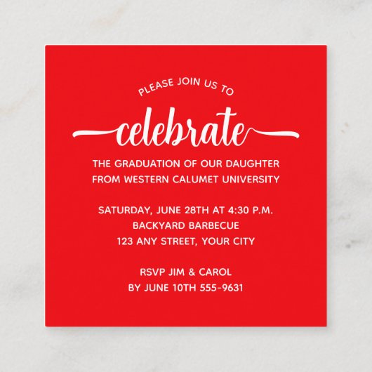 フォトレモダンッド卒業パーティー エンクロージャーカード (裏面)