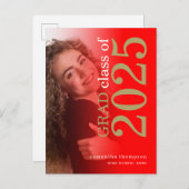 フォトレモダンッド金ゴールド2023卒業 案内ポストカード (正面/裏面)