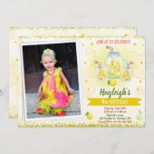 フォトレモネード招待柑橘系バースデーレモン 招待状 (正面/裏面)