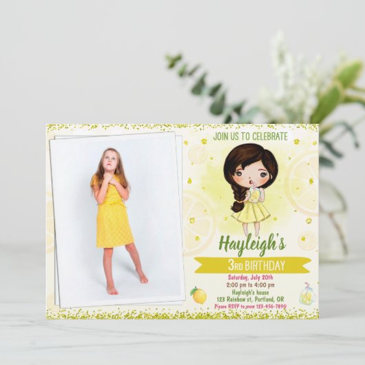 フォトレモンの招待フルーツの誕生日の招待 招待状 (スタンド正面)