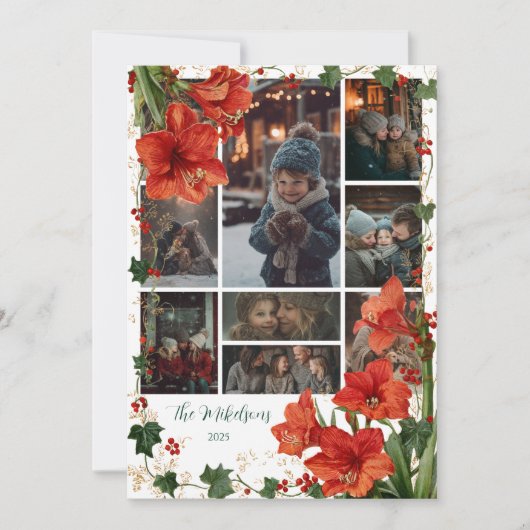 フォトレ素朴ッドアマリリスのクリスマス シーズンカード (正面)