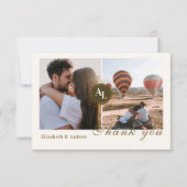 フォトロココフローラアンティーク結婚フレーム サンキューカード (正面)