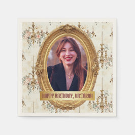 フォトロコソフトルネッサンス金ゴールド誕生会 スタンダードカクテルナプキン