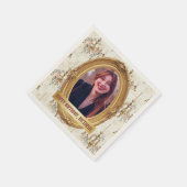 フォトロコソフトルネッサンス金ゴールド誕生会 スタンダードカクテルナプキン (角)