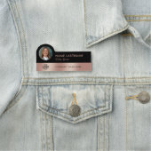 フォトロゴお洒落フェイクバラ金ゴールド黒スタイリッシュ 名札 (インサイチュ)