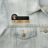 フォトロゴお洒落フェイク金ゴールド黒スタイリッシュ 名札 (インサイチュ)