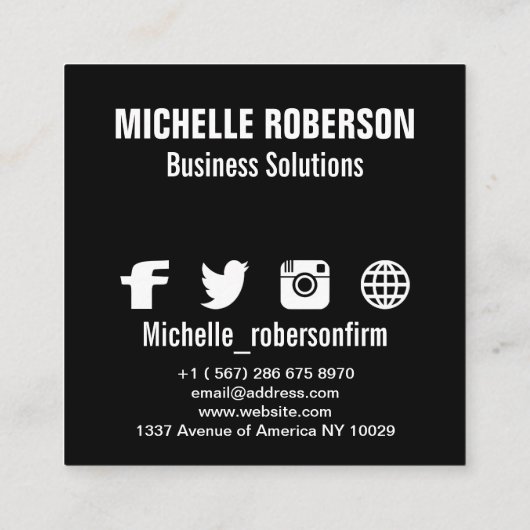 フォトロゴのインターネットアイコン スクエア名刺 (裏面)