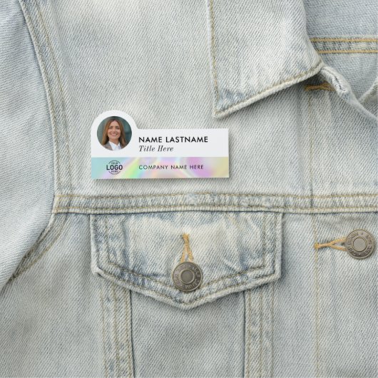 フォトロゴのタイトルフェイクホログラフィスタイリッシュー 名札 (インサイチュ)